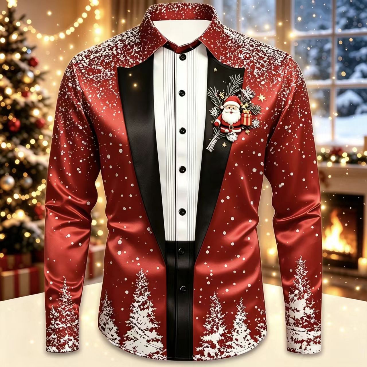 Men Christmas Satin Long Sleev - Mens Satin Silk Dress Shirt 리뷰 및 가격